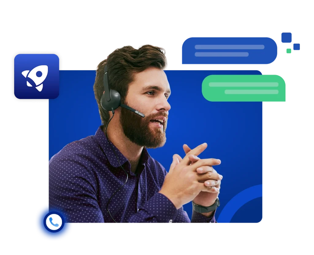 Customer support agent using Dialinger communication platform